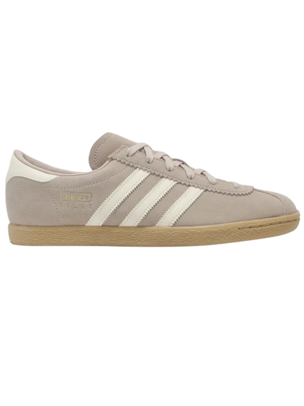 Adidas Stadt Suede Trainer in Taupe with White Stripes - BRAND NEW IN BOX